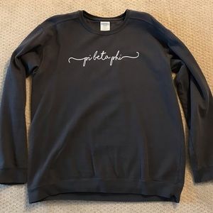 Comfort Colors dark gray Pi Beta Phi crew neck